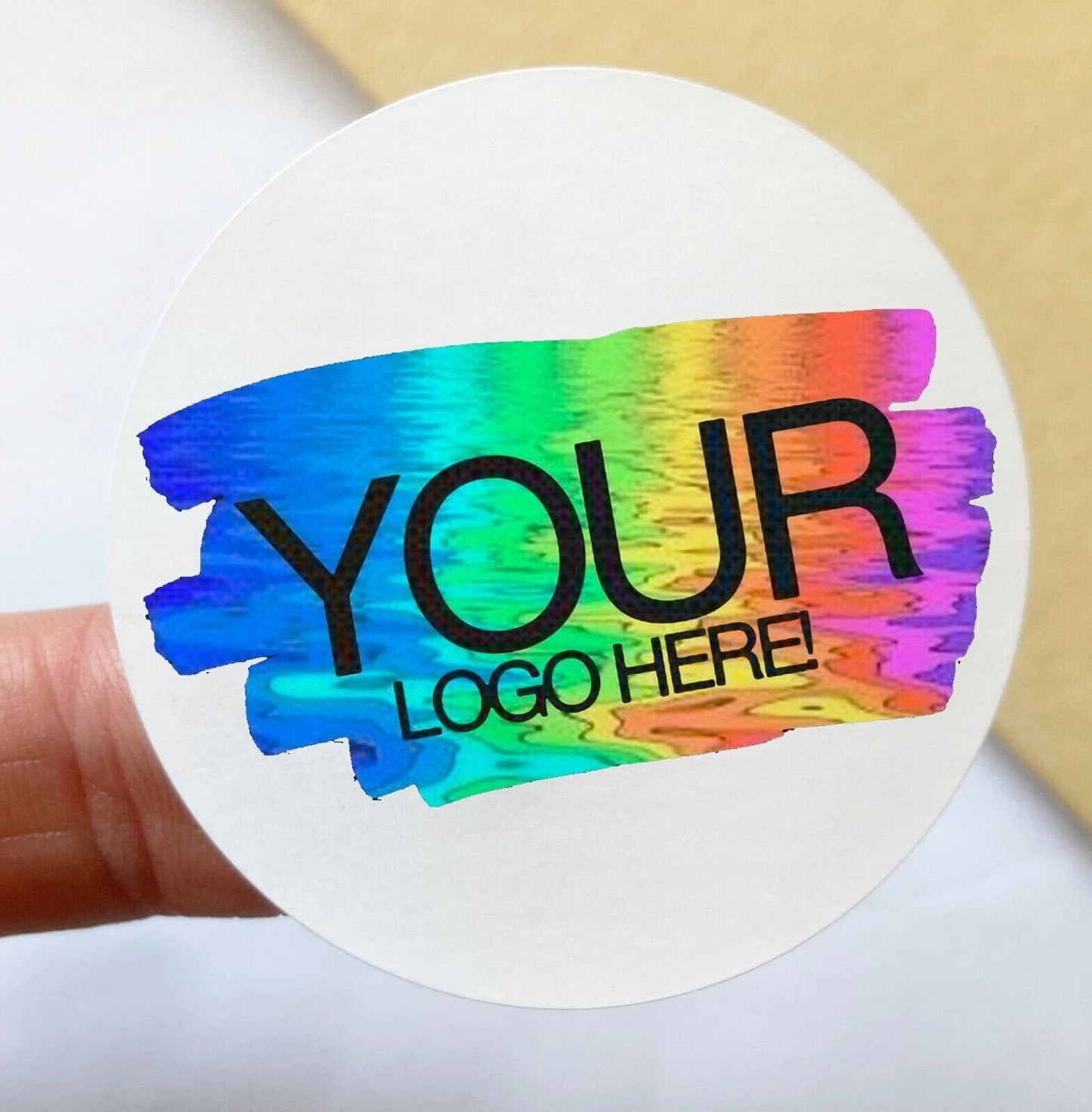 51mm White round colour printed logo stickers labels any business logo ...