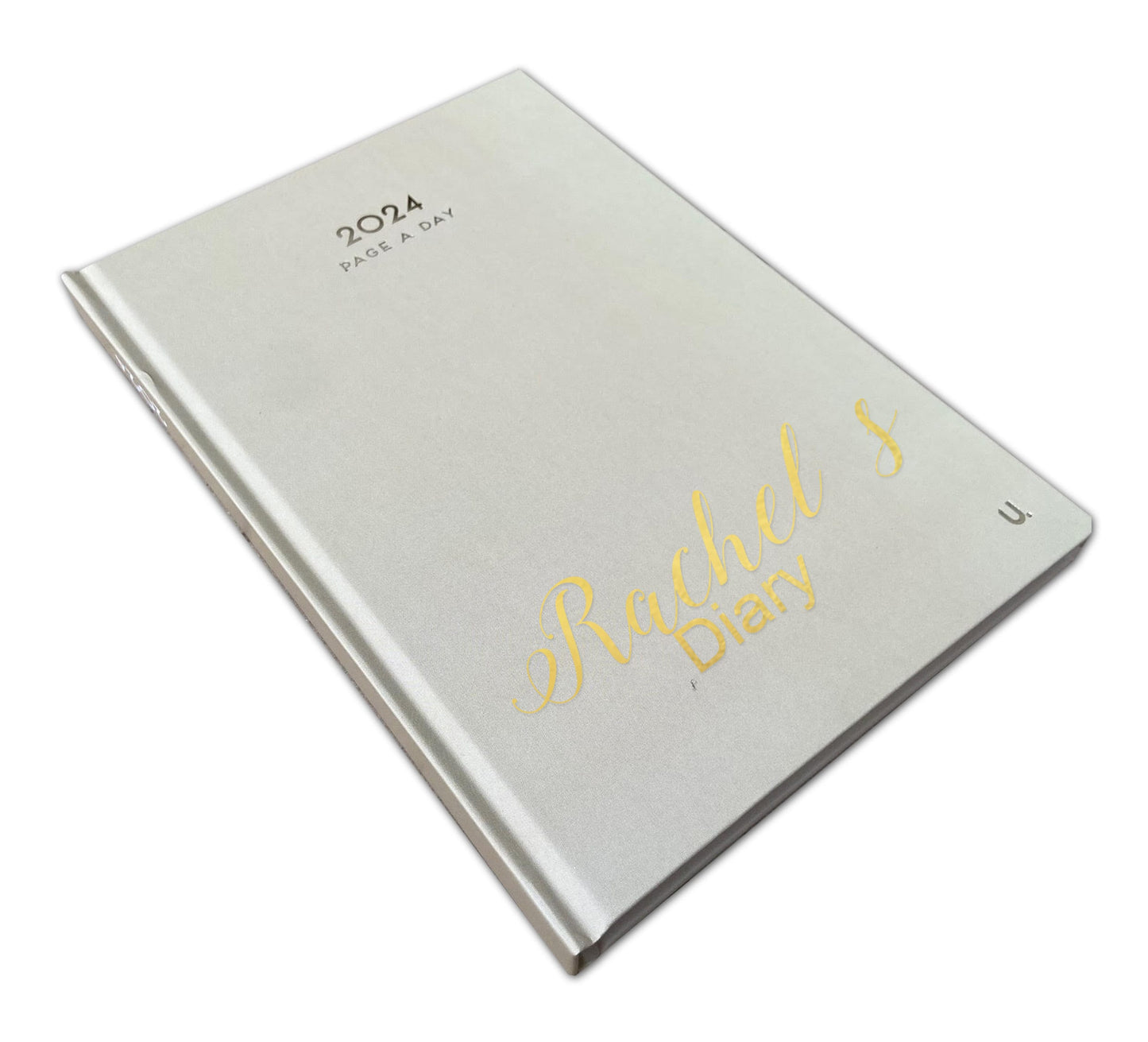 2024 Personalised A5 A4 Page a day diary silver gold print business logo Mum gift dad gift christmas